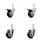 Service Caster 3 Inch Black Poly Swivel 7/8 Inch Square Stem Caster Total Lock Brakes SCC, 2PK SCC-SQTTL20S314-PPUB-BLK-78-2-S-2 - alternate 5